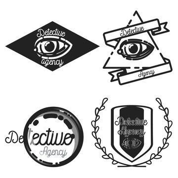 Vintage detective agency emblems