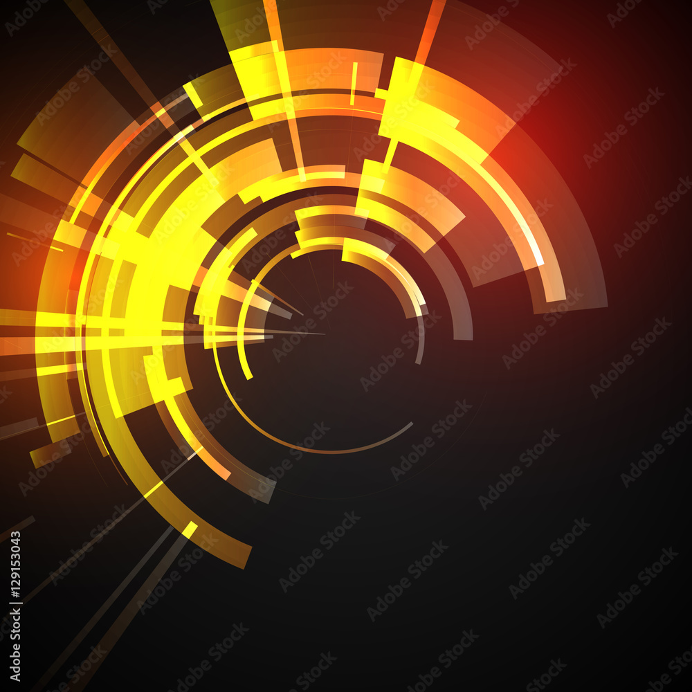 Poster techno geometric vector circle modern science abstract background