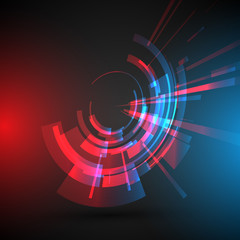 Techno Geometric Vector Circle Modern Science Abstract Background