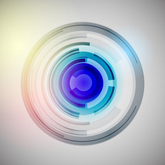 Techno Geometric Vector Circle Modern Science Abstract Background