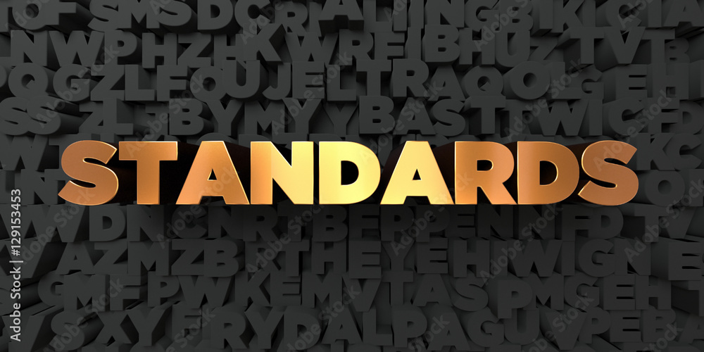 Fototapete standards - gold text on black background - 3d rendered royalty free stock picture. this image can b