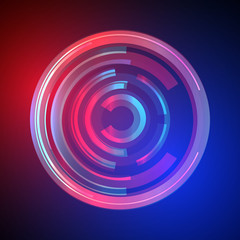 Techno Geometric Vector Circle Modern Science Abstract Background