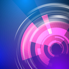 Techno Geometric Vector Circle Modern Science Abstract Background