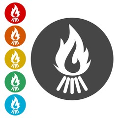 Bonfire Icon, Vector Illustration of a Fire Icon 