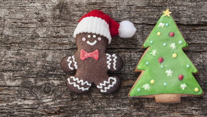 gingerbread cookies Christmas wooden table
