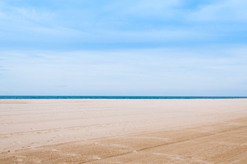 Fototapeta premium Sea and sand at nature landscape samila-songkhla Thailand, for background