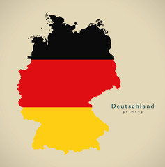 Modern Map - Germany with flag colours DE illustration