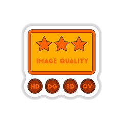 Vector illustration in paper sticker style High quality picture movie