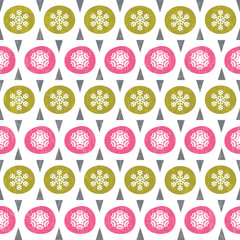 Christmas pattern in retro style - 129155878