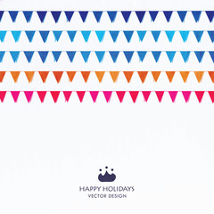 Party Flags Set of white background - 129155895