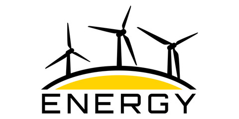 Energy logo with wind-driven generator