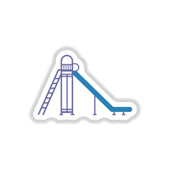 Vector illustration in paper sticker style childrens slide