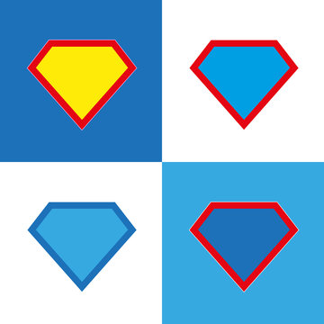 Blank super hero badge set