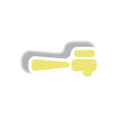 Vector illustration in paper sticker style cezve