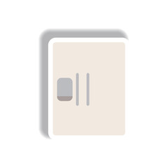 Vector illustration in paper sticker style fridge