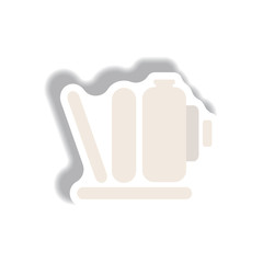 Vector illustration in paper sticker style retro camera