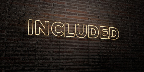 INCLUDED -Realistic Neon Sign on Brick Wall background - 3D rendered royalty free stock image. Can be used for online banner ads and direct mailers..