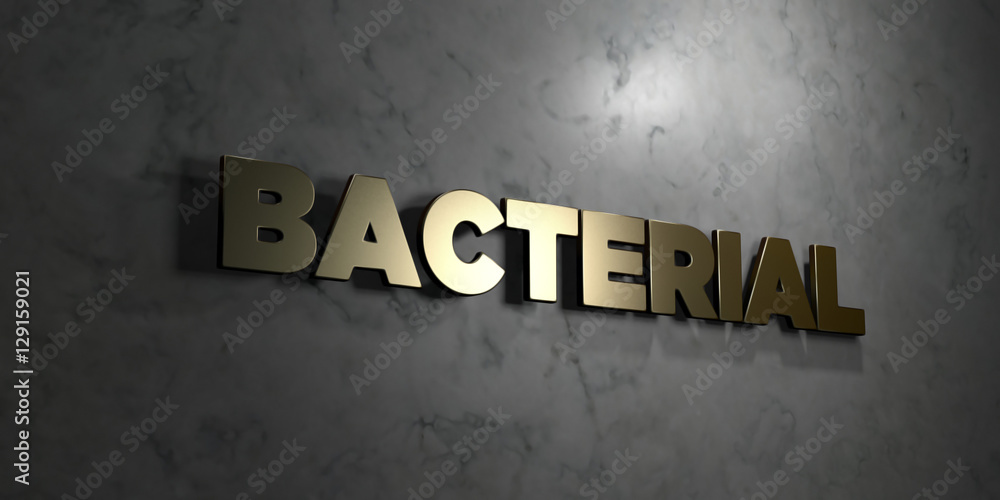 Fototapete bacterial - gold text on black background - 3d rendered royalty free stock picture. this image can b