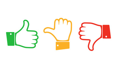 Hand with the thumb. Vector illustration.