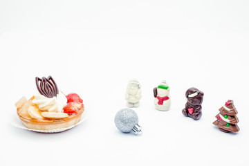 fruit tart and chocolate Christmas