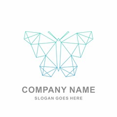 Fototapeta premium Geometric Butterfly Wings Outline Strips Decoration Fashion Accessories Business Company Stock Vector Logo Design Template 