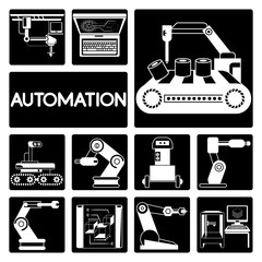 robot icons, automation