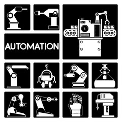 robot icons, automation