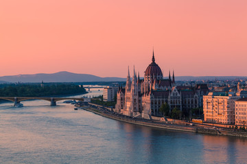 Naklejka na ściany i meble Budapest at Sunset, Hungary