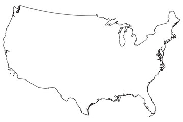 USA out line map