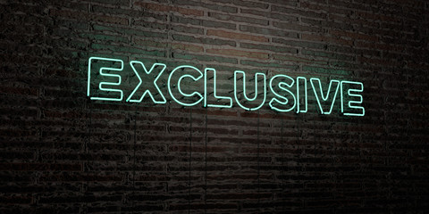 EXCLUSIVE -Realistic Neon Sign on Brick Wall background - 3D rendered royalty free stock image. Can be used for online banner ads and direct mailers..