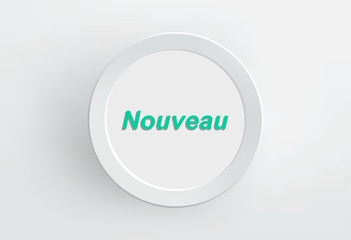 Nouveau paper frame on white wall. Vector.