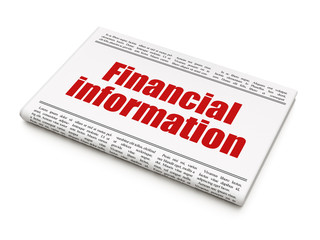 Business concept: newspaper headline Financial Information