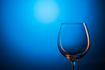 Empty glass for wine on blank