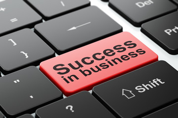 Fototapeta premium Finance concept: Success In business on computer keyboard background