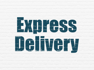 Business concept: Express Delivery on wall background