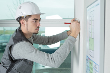 studying the floor plan