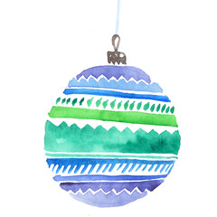 Hand painted elegant festive bubbles decor. Cute simple Christma