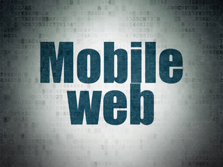 Web development concept: Mobile Web on Digital Data Paper background