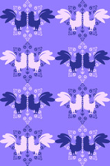 Christmas pattern with cocks