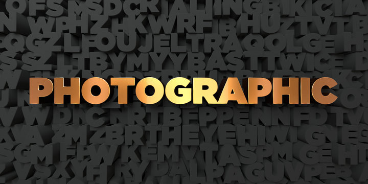 Photographic - Gold text on black background - 3D rendered royalty free stock picture. This image can be used for an online website banner ad or a print postcard.