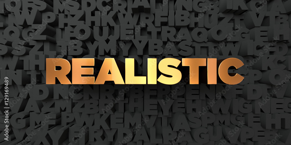 Fototapete realistic - gold text on black background - 3d rendered royalty free stock picture. this image can b