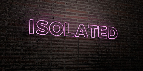 ISOLATED -Realistic Neon Sign on Brick Wall background - 3D rendered royalty free stock image. Can be used for online banner ads and direct mailers..