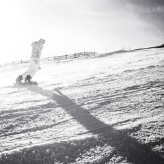 Obraz premium snowboard bw square