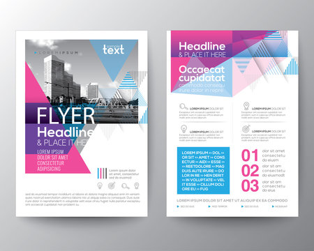 Abstract Blue and Pink geometric background for Poster Brochure design layout template