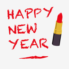 Red lipstick isolated on white background