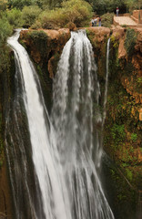 Waterfalls of Ouzoud  located in the Grand Atlas village of Tanaghmeilt, in the Azilal province in Morocco, Africa