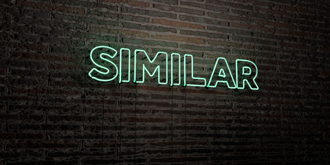 SIMILAR -Realistic Neon Sign on Brick Wall background - 3D rendered royalty free stock image. Can be used for online banner ads and direct mailers..