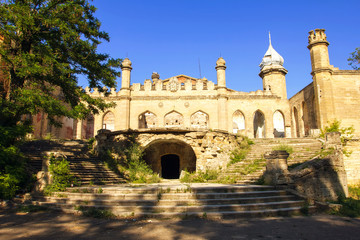 Fototapeta na wymiar Kuris castle, an old manor near Odessa, village of Petrovka, Ukraine