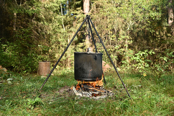 Cooking on a fire