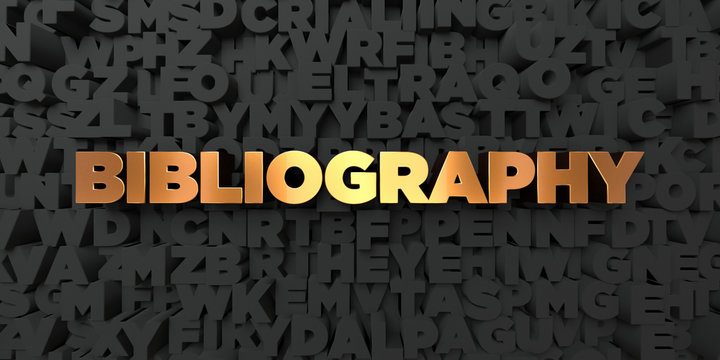 Bibliography - Gold text on black background - 3D rendered royalty free  stock picture. This image can be used for an online website banner ad or a  print postcard. Stock Illustration | Adobe Stock